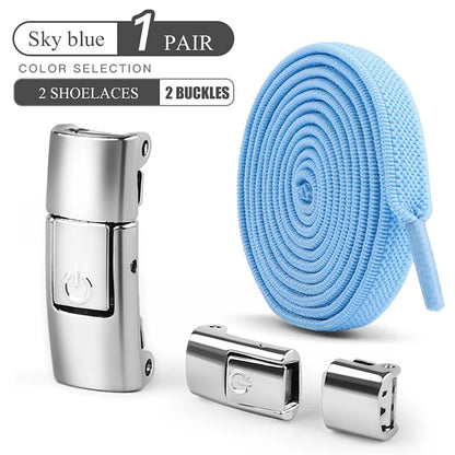 8mm sem laço sapato cadarços imprensa bloqueio cadarços sem laços elásticos tênis crianças adulto ampliado cadarço plano para sapatos