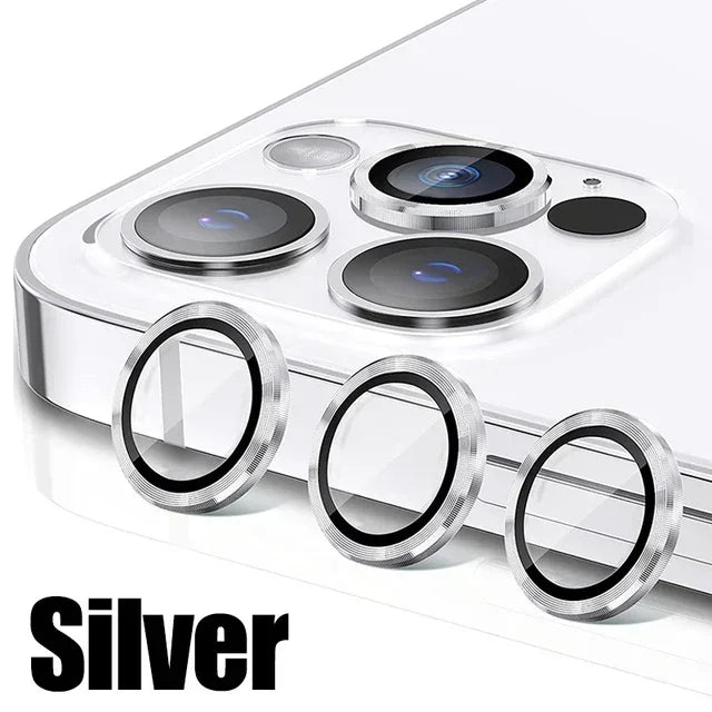 Metal Lens Protector Glass para iPhone, Back Camera Lens Protection Film, 13 Mini, 15 Plus, 12, 11, 14 Pro Max, 3Pcs
