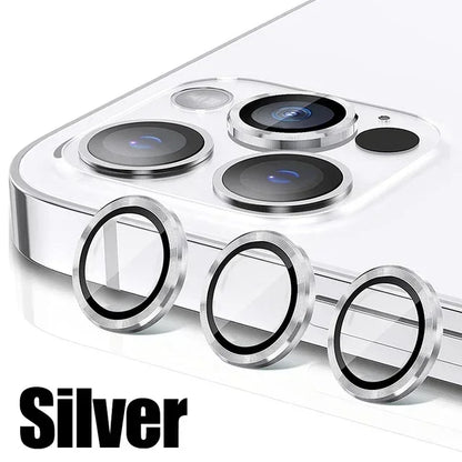 Metal Lens Protector Glass para iPhone, Back Camera Lens Protection Film, 13 Mini, 15 Plus, 12, 11, 14 Pro Max, 3Pcs