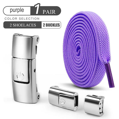 8mm sem laço sapato cadarços imprensa bloqueio cadarços sem laços elásticos tênis crianças adulto ampliado cadarço plano para sapatos