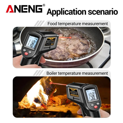 ANENG-Termômetro Infravermelho Digital, Medidor de Temperatura Gun, Higrômetro, Altamente Sensível, Sem Contato, Celsius Display, TH201