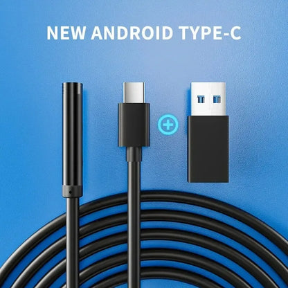 Câmera endoscópica de 7.0mm, ip67, à prova d'água, 6 leds, ajustável, usb, android, flexível, inspeção, boroscópio, para telefone, pc