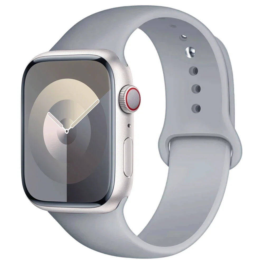 Pulseira de Silicone para Apple Watch, Pulseira Esportiva, iWatch Series 8, 7, 6, 5, 4, 3, SE, 9 Ultra 2, 44mm, 45mm, 40mm, 41 milímetros, 42 38 milímetros, 49 milímetros