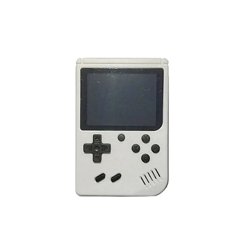 Um console de jogo pequeno portátil vermelho retrô clássico para crianças com centenas de carregamento de jogo pode ser conectado à TV