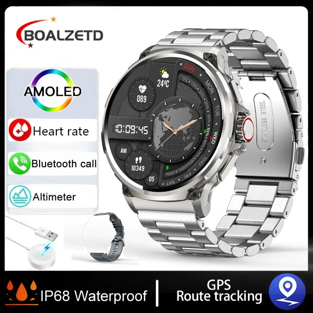 Novo 1.85 polegadas ultra hd relógio inteligente gps track bluetooth chamada 710 mah bateria grande esportes fitness smartwatch para huawei xiaomi