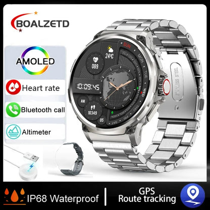 Novo 1.85 polegadas ultra hd relógio inteligente gps track bluetooth chamada 710 mah bateria grande esportes fitness smartwatch para huawei xiaomi