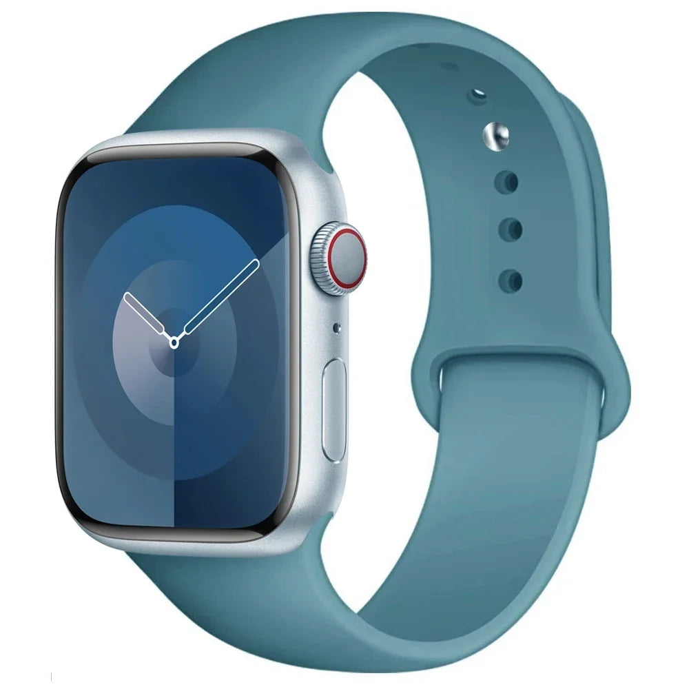 Pulseira de Silicone para Apple Watch, Pulseira Esportiva, iWatch Series 8, 7, 6, 5, 4, 3, SE, 9 Ultra 2, 44mm, 45mm, 40mm, 41 milímetros, 42 38 milímetros, 49 milímetros