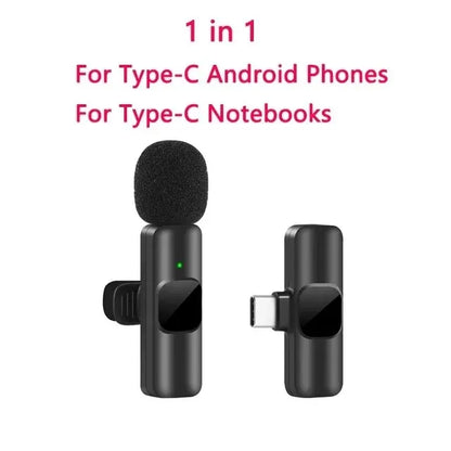 Novo microfone de lapela sem fio portátil gravação de áudio e vídeo mini microfone para iphone android transmissão ao vivo jogos telefone microfone