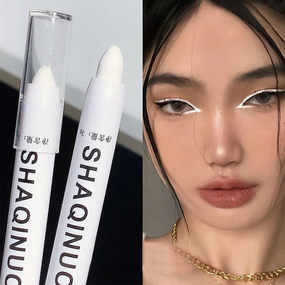Sombra fosca em bastão branco delineador brilhante caneta iluminadora prateada