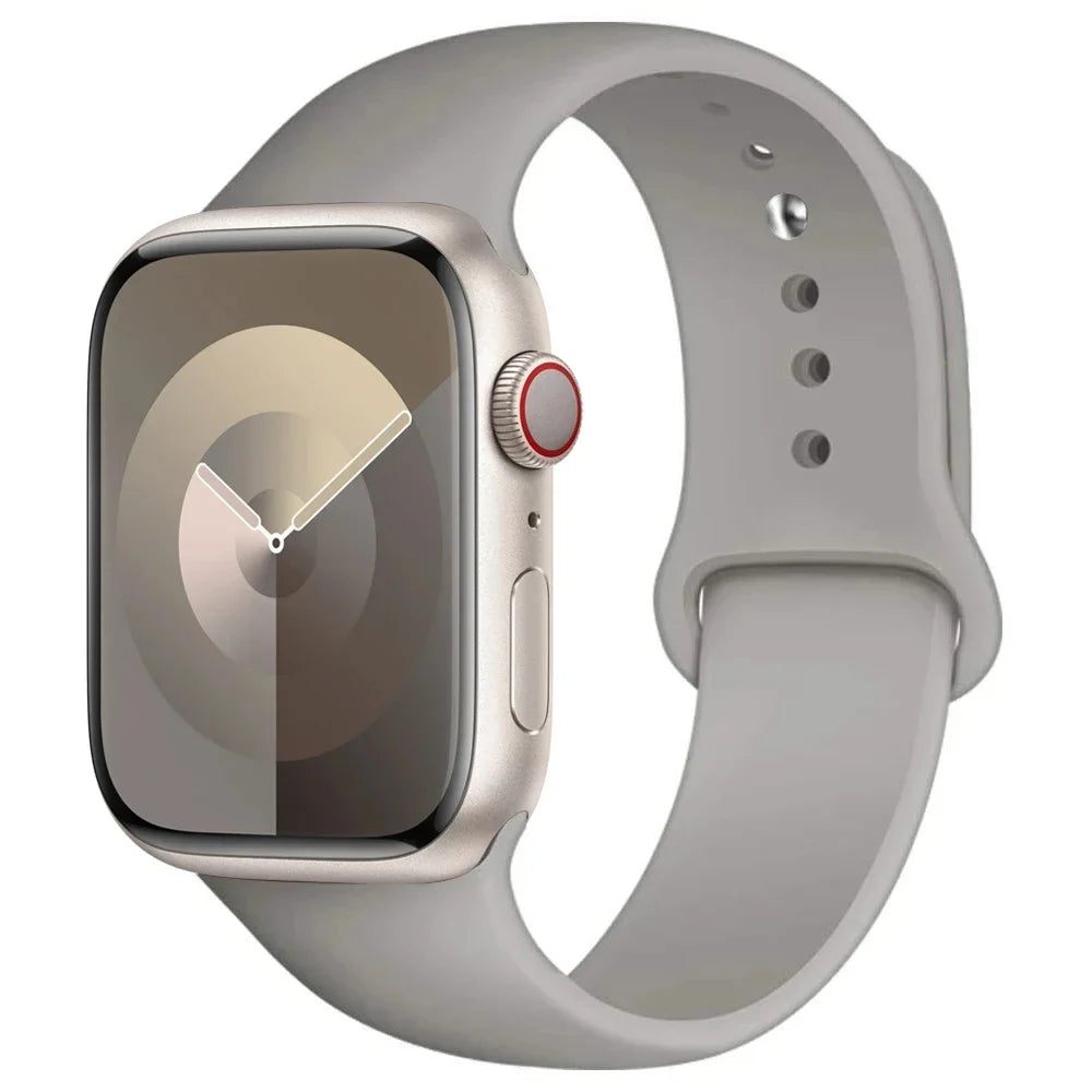 Pulseira de Silicone para Apple Watch, Pulseira Esportiva, iWatch Series 8, 7, 6, 5, 4, 3, SE, 9 Ultra 2, 44mm, 45mm, 40mm, 41 milímetros, 42 38 milímetros, 49 milímetros