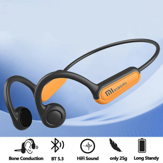 Xiaomi-Real Bone Conduction Sport Headphone, fone de ouvido sem fio, fone de ouvido compatível com Bluetooth, mãos-livres com microfone para correr