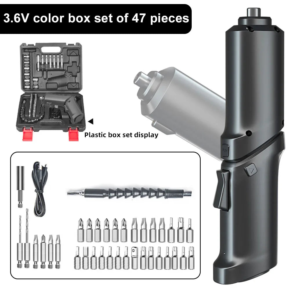 3.6v ferramentas elétricas reparação de manutenção doméstica 500mah bateria de lítio mini furadeira elétrica doméstica girada chave de fenda sem fio