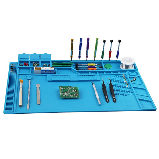 Tapete de estação de solda Tapete de trabalho de silicone resistente ao calor 932 ° F Tapete magnético antiestático para reparo de relógio de laptop de telefone eletrônico