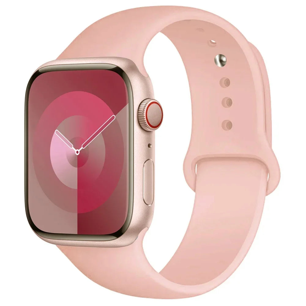 Pulseira de Silicone para Apple Watch, Pulseira Esportiva, iWatch Series 8, 7, 6, 5, 4, 3, SE, 9 Ultra 2, 44mm, 45mm, 40mm, 41 milímetros, 42 38 milímetros, 49 milímetros