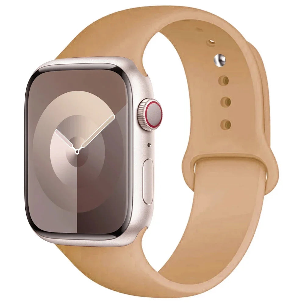Pulseira de Silicone para Apple Watch, Pulseira Esportiva, iWatch Series 8, 7, 6, 5, 4, 3, SE, 9 Ultra 2, 44mm, 45mm, 40mm, 41 milímetros, 42 38 milímetros, 49 milímetros