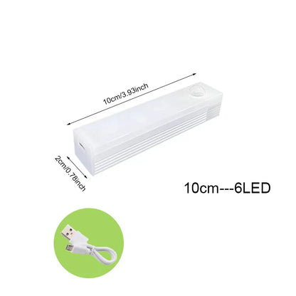 Luz noturna LED sem fio com sensor de movimento, lâmpada do armário, cozinha, quarto, detector, armário, retroiluminação da escadaria