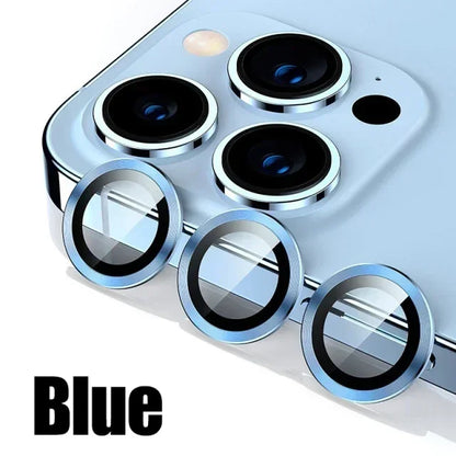 Metal Lens Protector Glass para iPhone, Back Camera Lens Protection Film, 13 Mini, 15 Plus, 12, 11, 14 Pro Max, 3Pcs