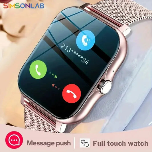 2023 relógio inteligente android telefone 1.44 ''Polegada tela colorida bluetooth chamada oxigênio no sangue/monitoramento de pressão relógio inteligente feminino