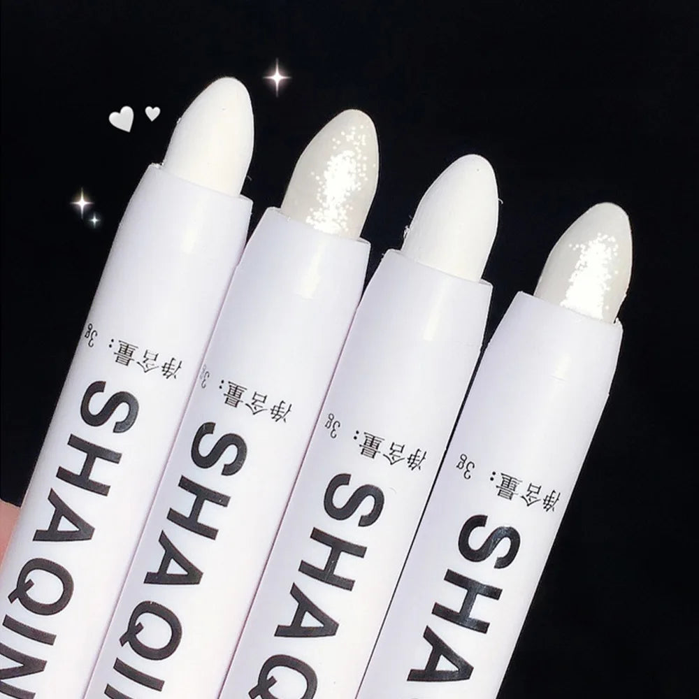 Sombra fosca em bastão branco delineador brilhante caneta iluminadora prateada