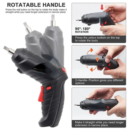 3.6v ferramentas elétricas reparação de manutenção doméstica 500mah bateria de lítio mini furadeira elétrica doméstica girada chave de fenda sem fio