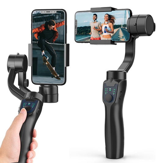 F8 portátil 3 eixos cardan suporte do telefone anti shake estabilizador de gravação de vídeo para xiaomi iphone celular smartphone