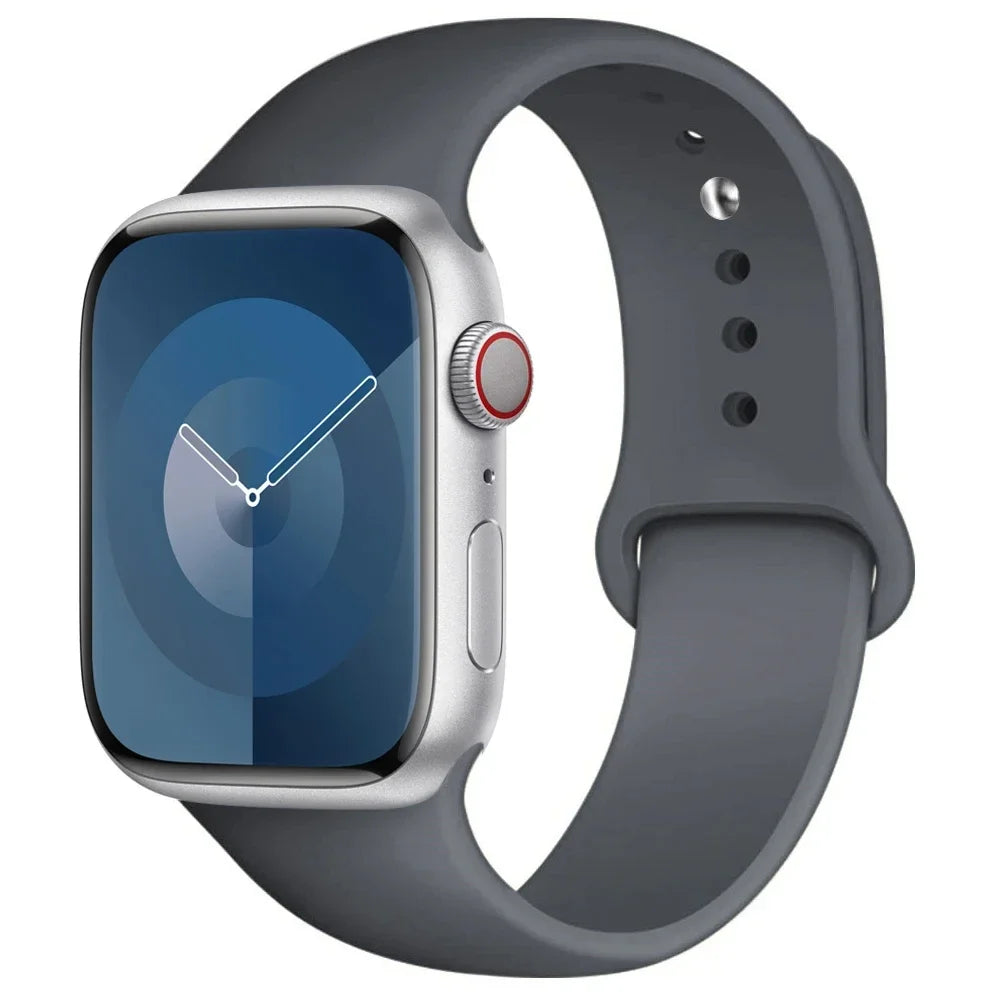 Pulseira de Silicone para Apple Watch, Pulseira Esportiva, iWatch Series 8, 7, 6, 5, 4, 3, SE, 9 Ultra 2, 44mm, 45mm, 40mm, 41 milímetros, 42 38 milímetros, 49 milímetros