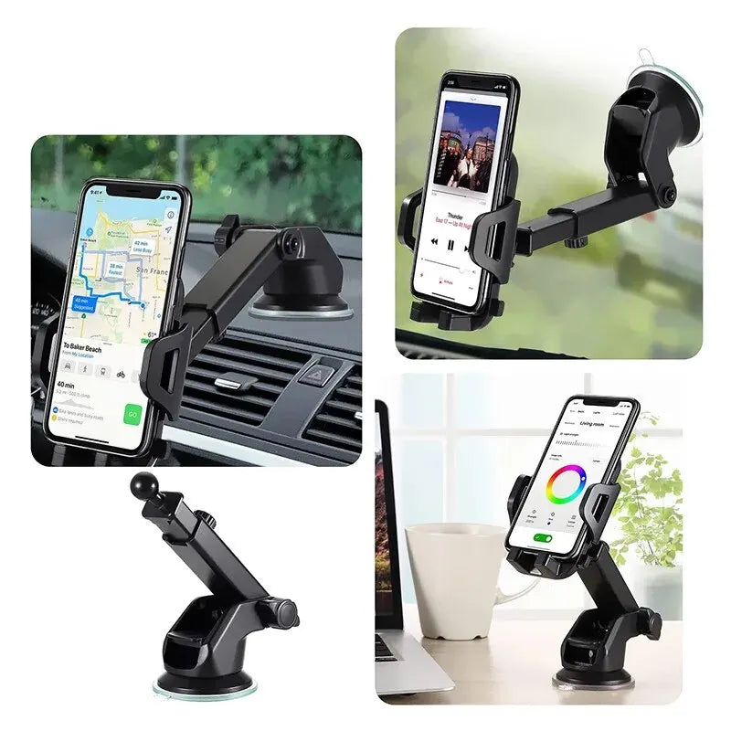 Sucker Car Phone Holder Mount Stand, Smartphone Celular Suporte, Suporte para iPhone, Xiaomi, Huawei, Samsung, Ventosa