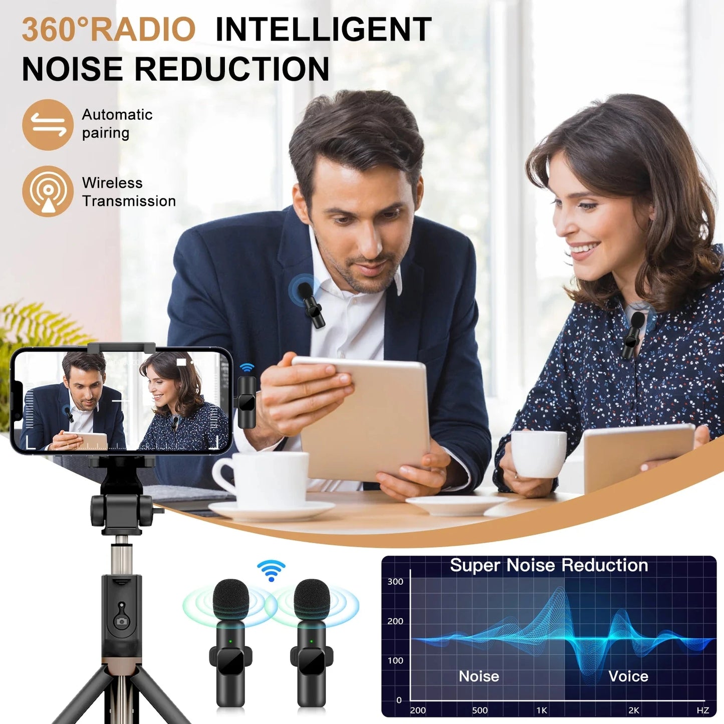 Novo microfone de lapela sem fio portátil gravação de áudio e vídeo mini microfone para iphone android transmissão ao vivo jogos telefone microfone