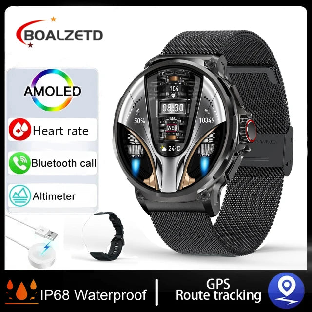 Novo 1.85 polegadas ultra hd relógio inteligente gps track bluetooth chamada 710 mah bateria grande esportes fitness smartwatch para huawei xiaomi