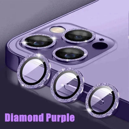 Metal Lens Protector Glass para iPhone, Back Camera Lens Protection Film, 13 Mini, 15 Plus, 12, 11, 14 Pro Max, 3Pcs