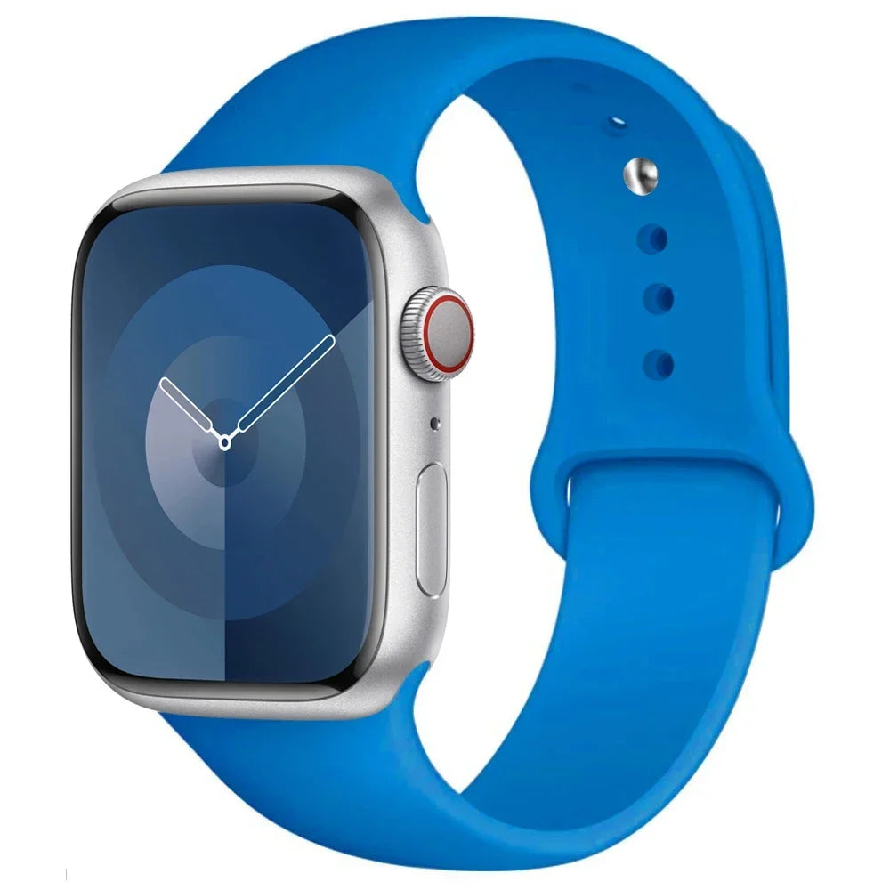 Pulseira de Silicone para Apple Watch, Pulseira Esportiva, iWatch Series 8, 7, 6, 5, 4, 3, SE, 9 Ultra 2, 44mm, 45mm, 40mm, 41 milímetros, 42 38 milímetros, 49 milímetros