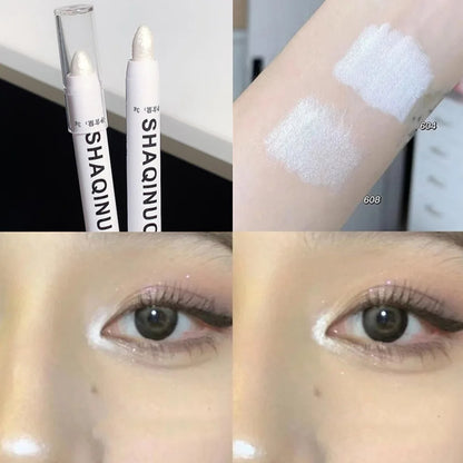 Sombra fosca em bastão branco delineador brilhante caneta iluminadora prateada