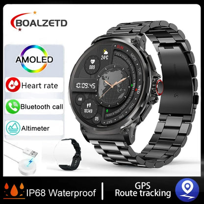 Novo 1.85 polegadas ultra hd relógio inteligente gps track bluetooth chamada 710 mah bateria grande esportes fitness smartwatch para huawei xiaomi
