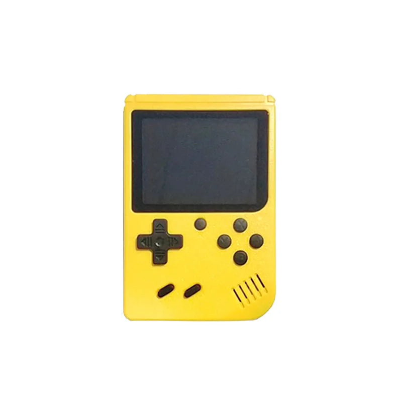 Um console de jogo pequeno portátil vermelho retrô clássico para crianças com centenas de carregamento de jogo pode ser conectado à TV