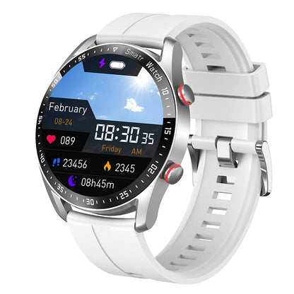 Impermeável relógio inteligente para homens, Bluetooth chamada, saúde do laser, pressão arterial, fitness esportes relógios, caixa, ECG, PPG