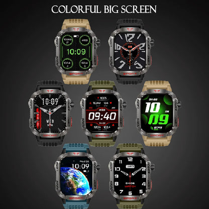 Novo para huawei xiaomi militar gps relógio inteligente masculino lanterna bússola à prova dwaterproof água esporte ao ar livre rastreador bluetooth chamada smartwatch