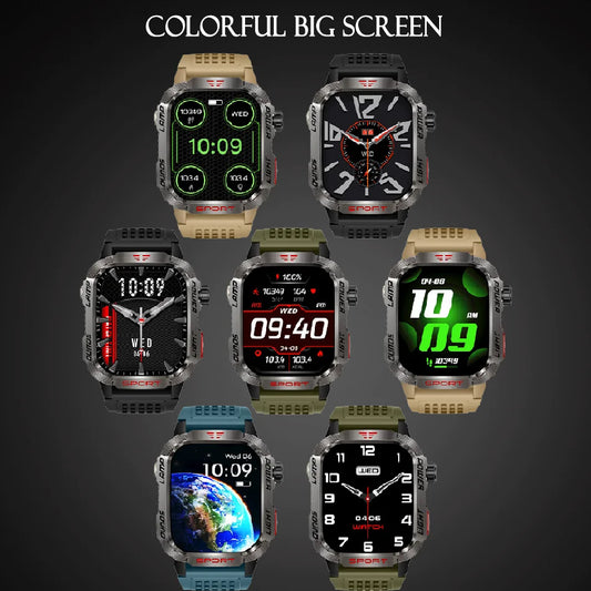 Novo para huawei xiaomi militar gps relógio inteligente masculino lanterna bússola à prova dwaterproof água esporte ao ar livre rastreador bluetooth chamada smartwatch