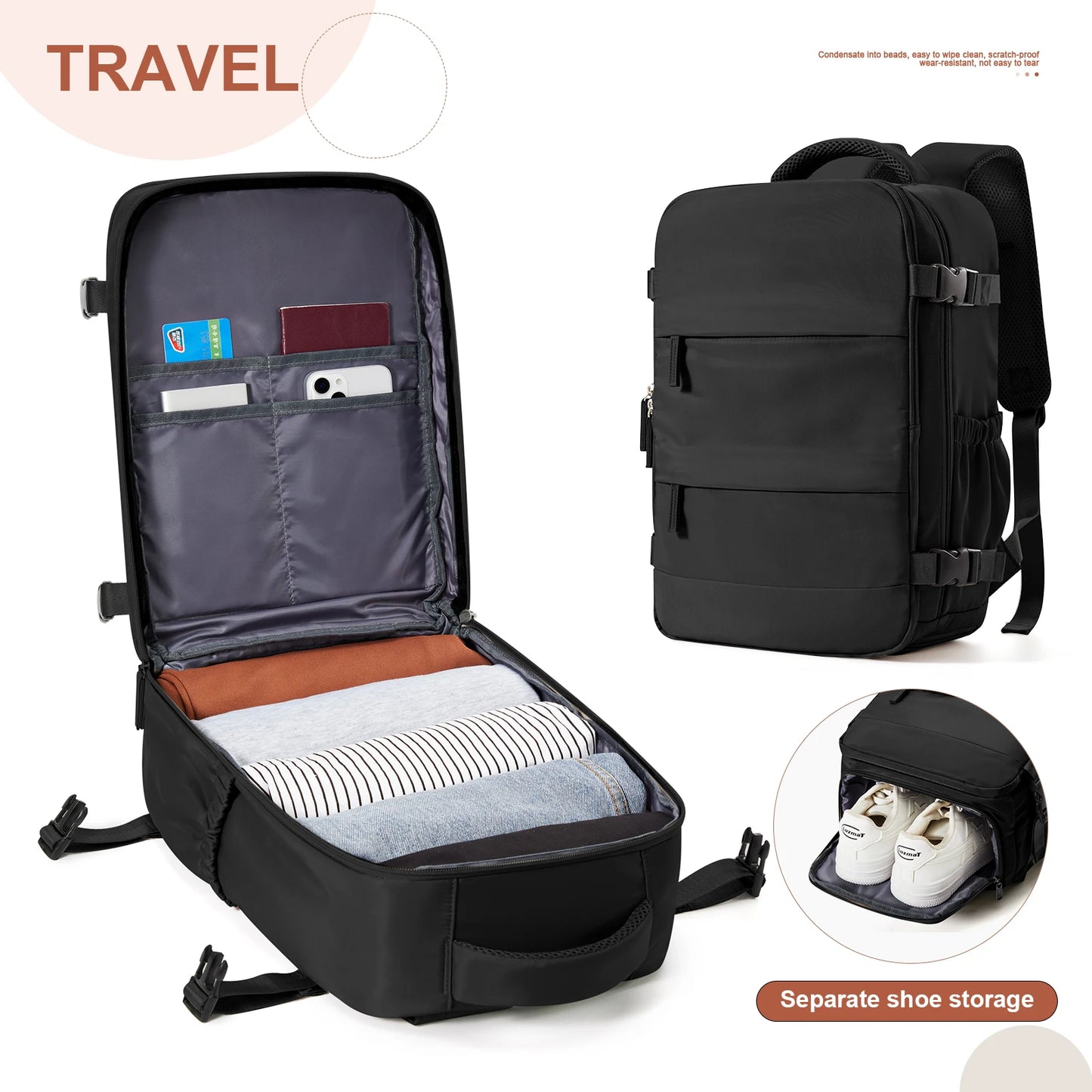 Mochila de viagem de cabine para homens e mulheres Ryanair Mochila Bagagem de mão Lazer Laptop Bag Cabin Bag 40x20x25