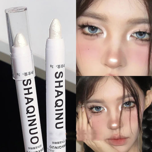 Sombra fosca em bastão branco delineador brilhante caneta iluminadora prateada