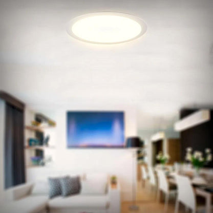 Luminária Painel Plafon Redondo Embutir LED 9W Borda Infinita