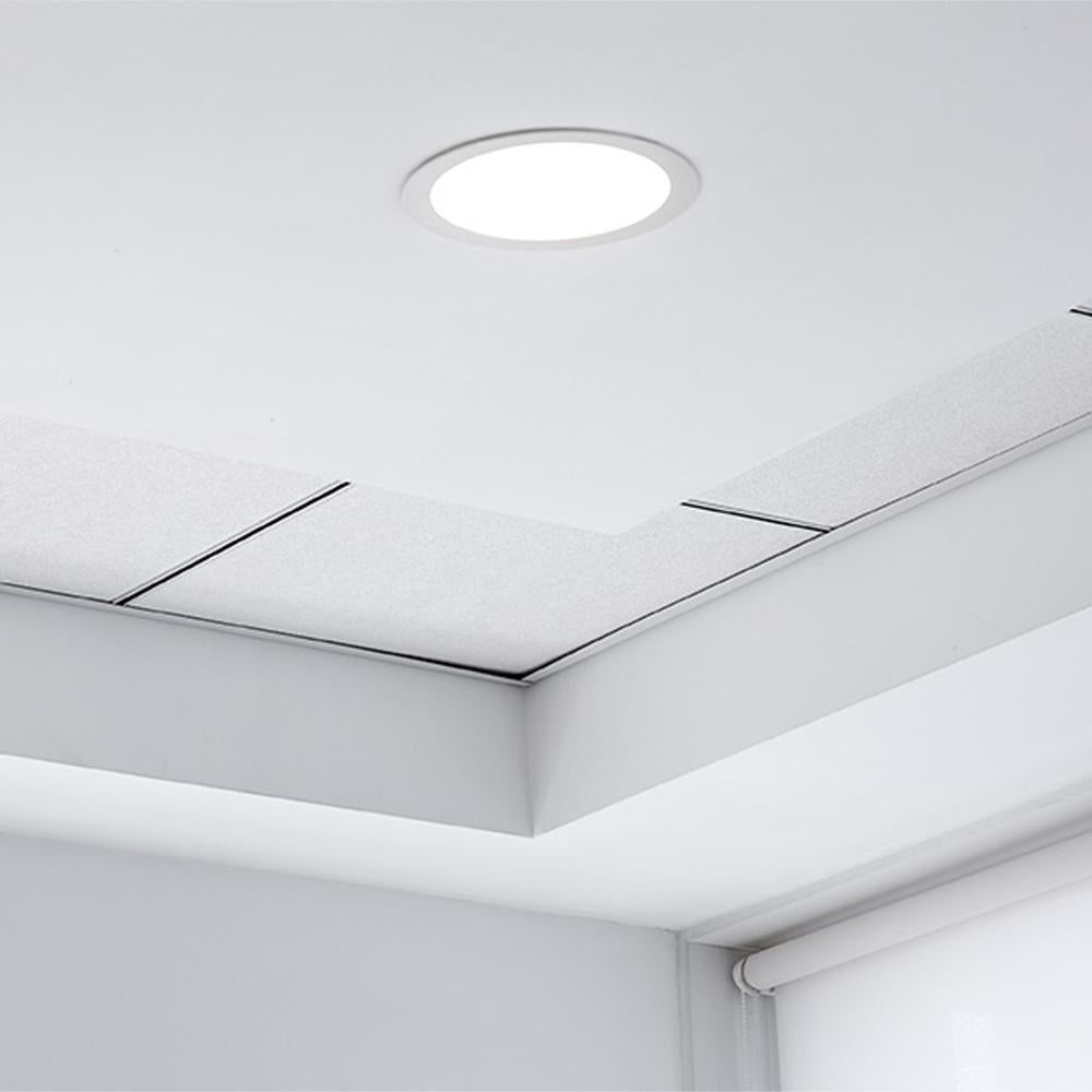 Luminária Painel Plafon Redondo Embutir LED 9W Borda Infinita