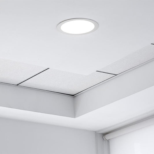 Luminária Painel Plafon Redondo Embutir LED 9W Borda Infinita