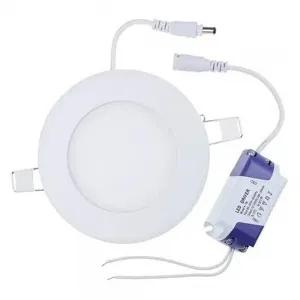 Luminária Painel Plafon Redondo Embutir LED 9W Borda Infinita
