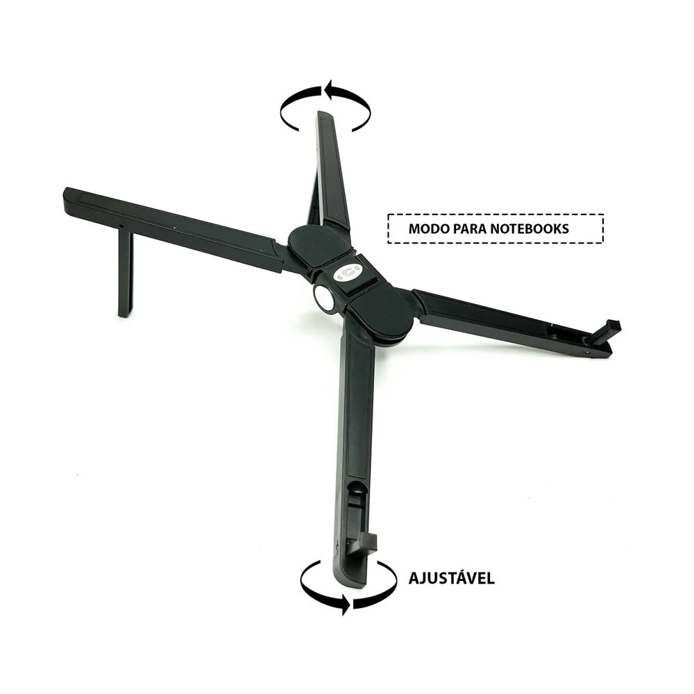 Suporte Multifuncional para Celular Notebook Tablet de Mesa Universal Ergonômico Ajustável com Base Dobrável