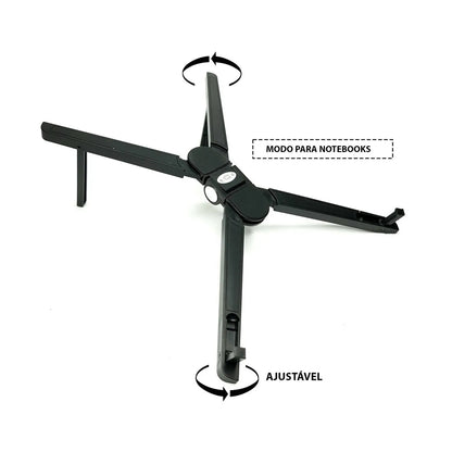 Suporte Multifuncional para Celular Notebook Tablet de Mesa Universal Ergonômico Ajustável com Base Dobrável